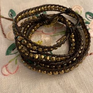 Gold tone wrap bracelet